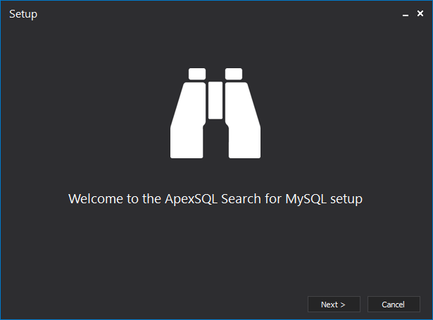 MySQL search Setup wizard