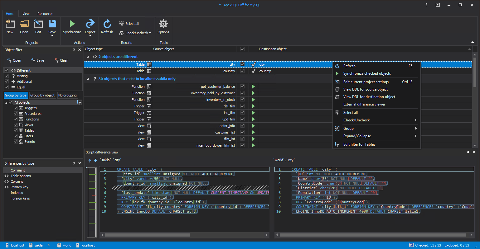 ApexSQL Diff for MySQL 2020 – Product update alert